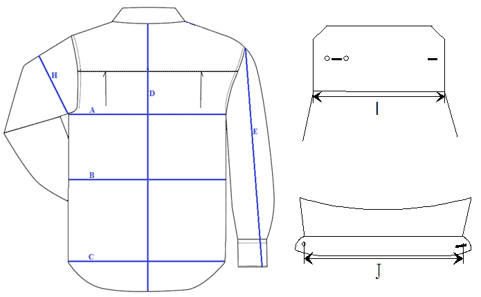 Måttskiss för skjortor